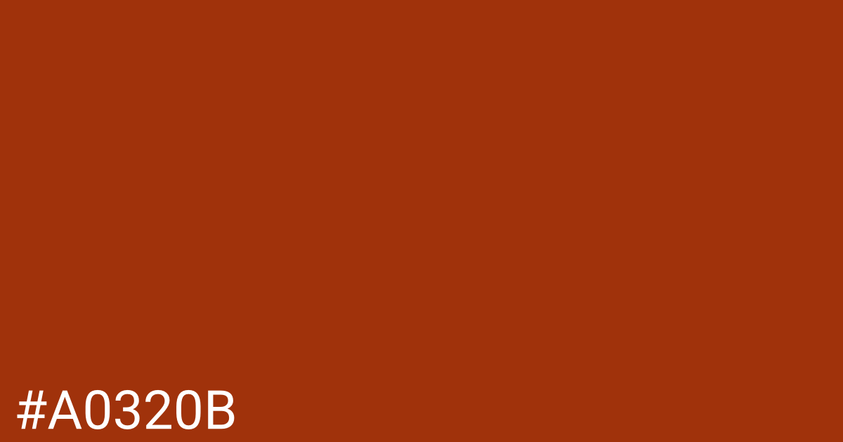 Hex color #a0320b graphic