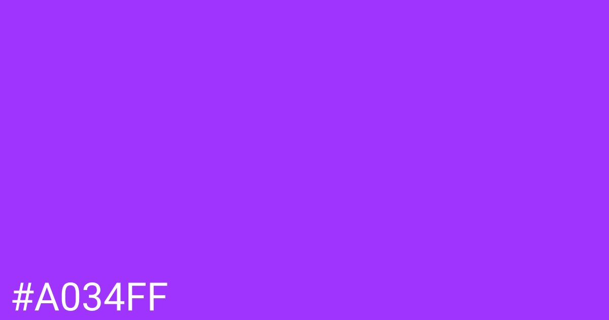 Hex color #a034ff graphic