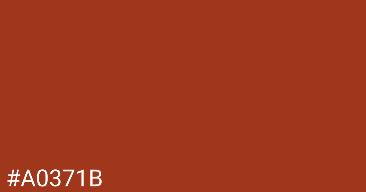 Hex color #a0371b graphic