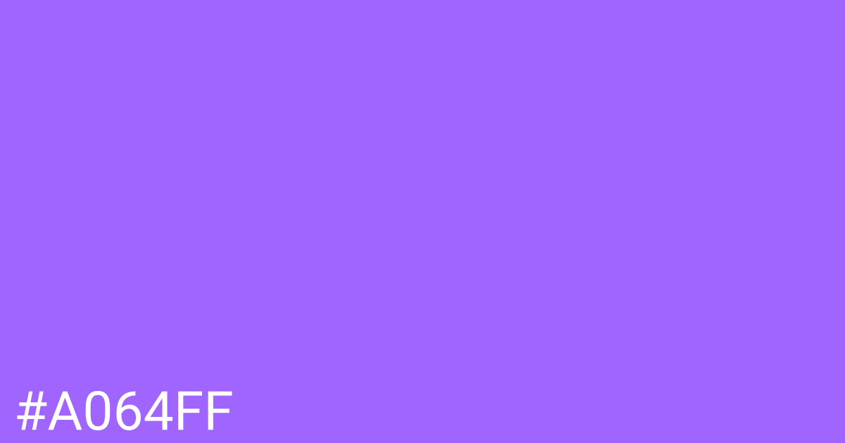 Hex color #a064ff graphic