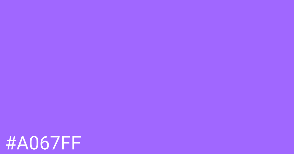 Hex color #a067ff graphic