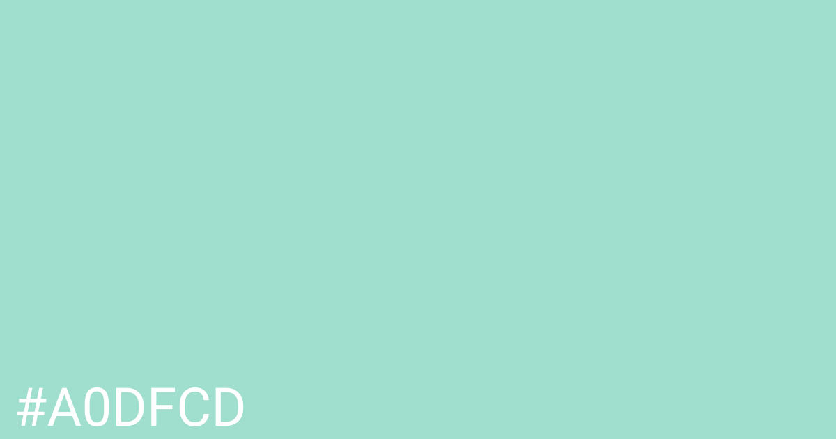 Hex color #a0dfcd graphic