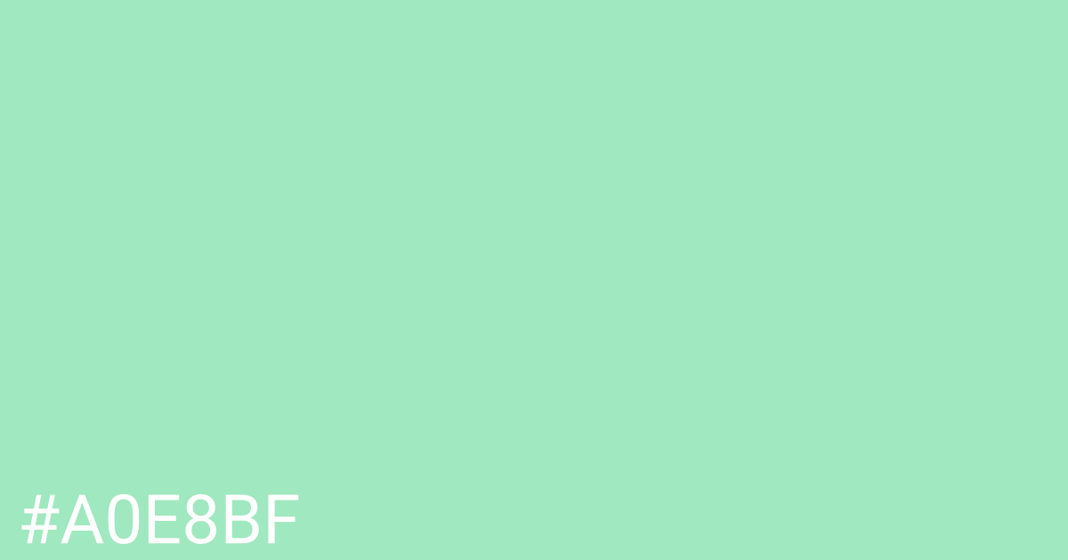 Hex color #a0e8bf graphic