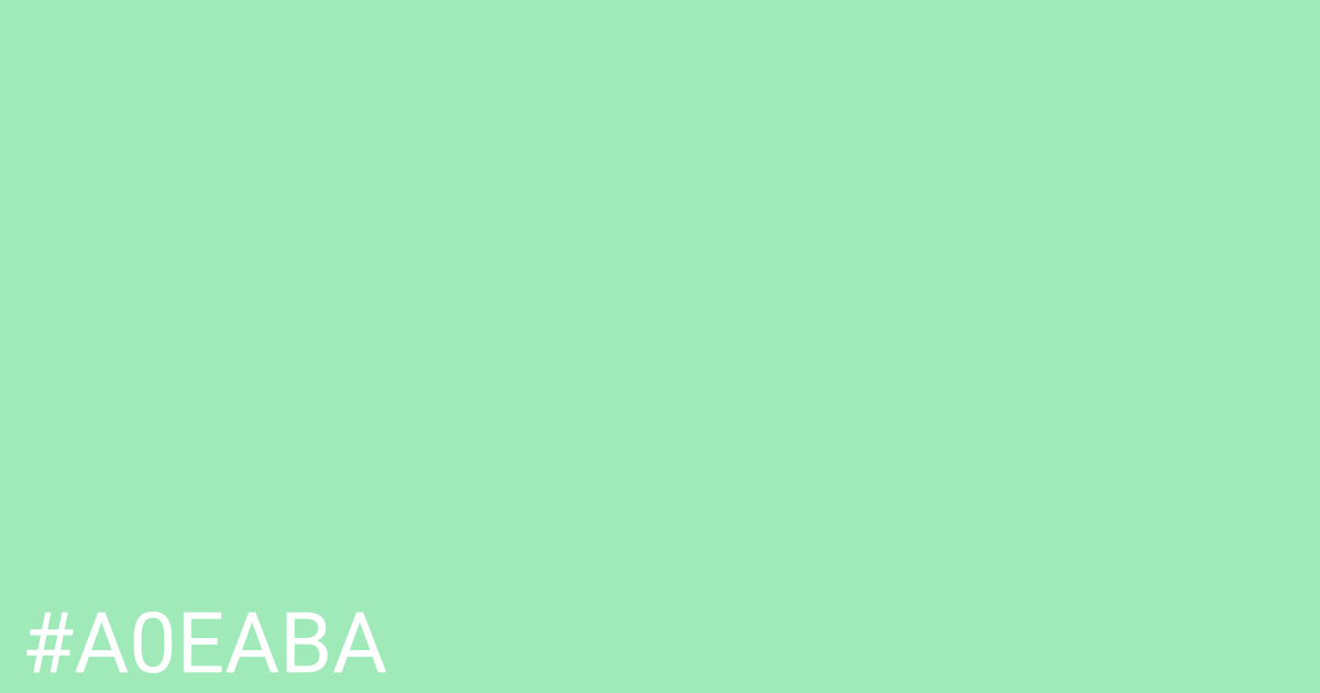 Hex color #a0eaba graphic