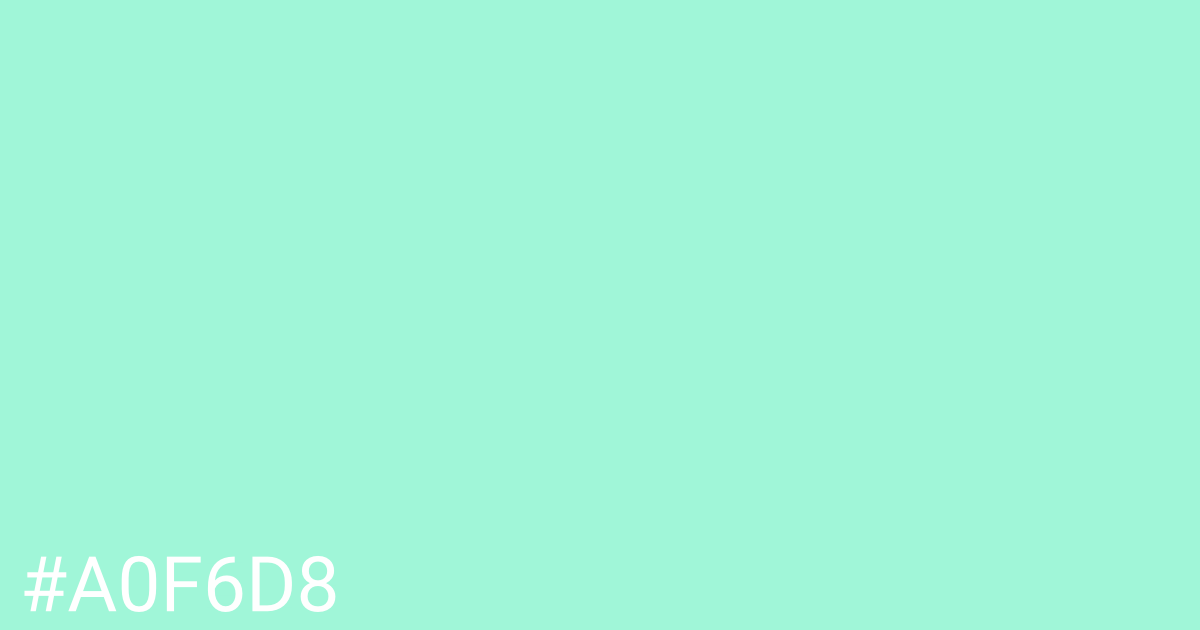 Hex color #a0f6d8 graphic