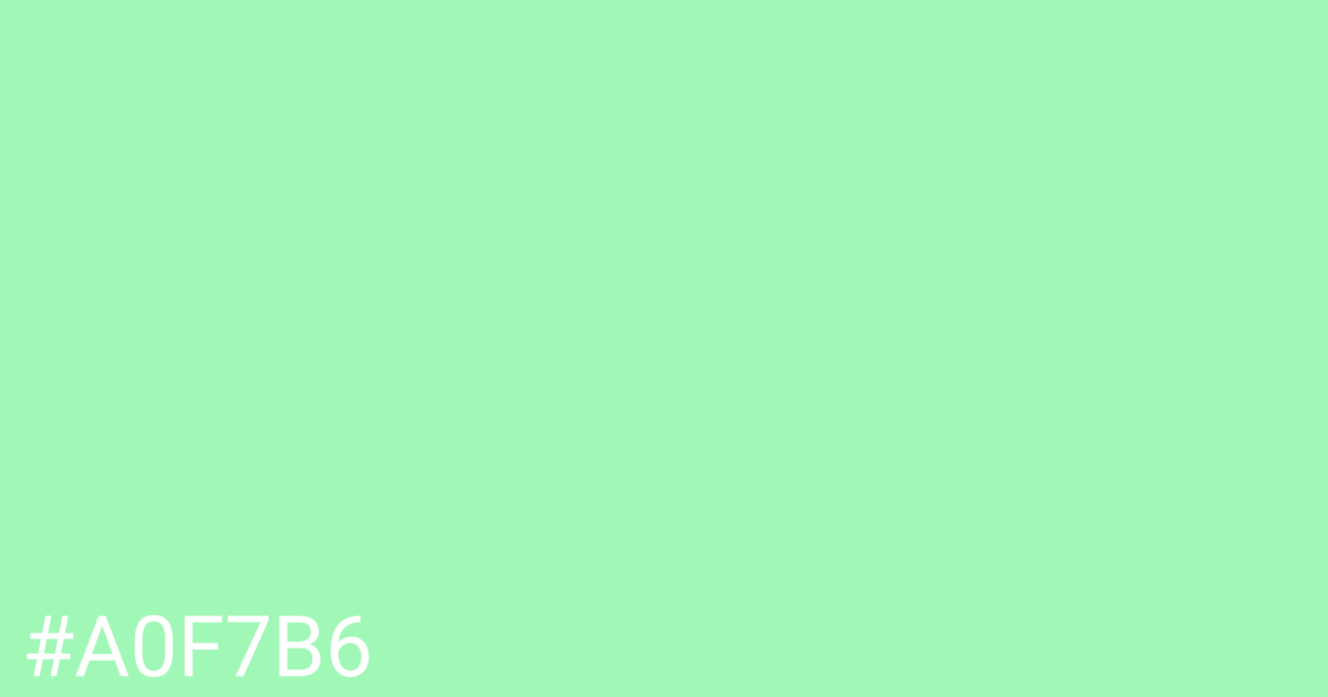 Hex color #a0f7b6 graphic