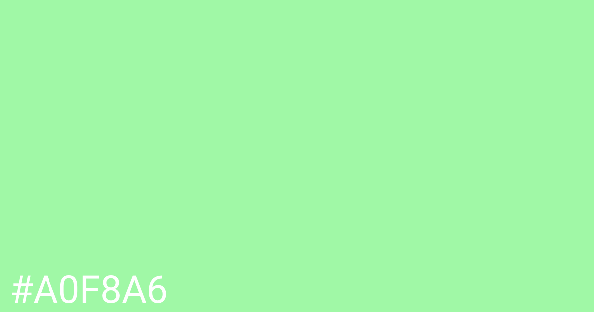 Hex color #a0f8a6 graphic