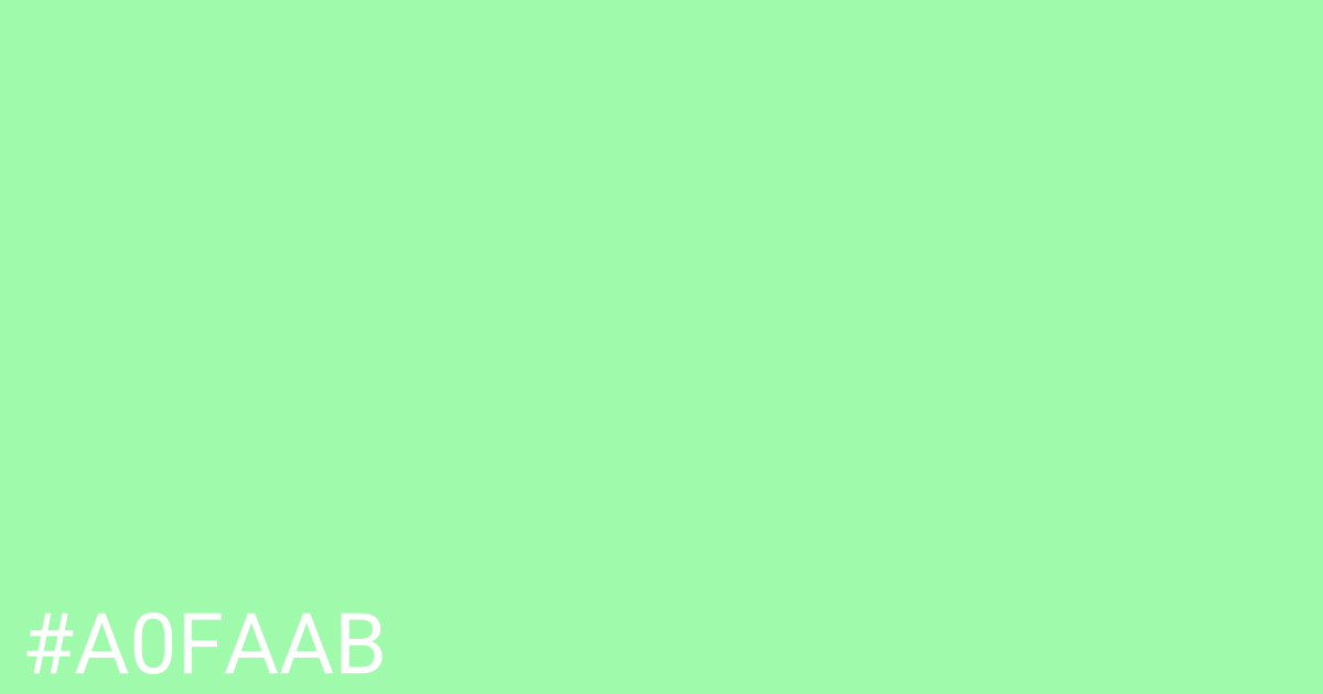 Hex color #a0faab graphic