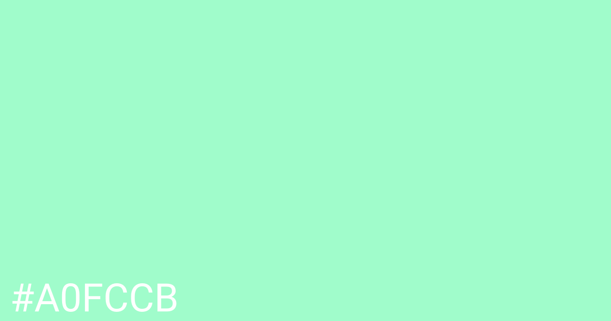 Hex color #a0fccb graphic