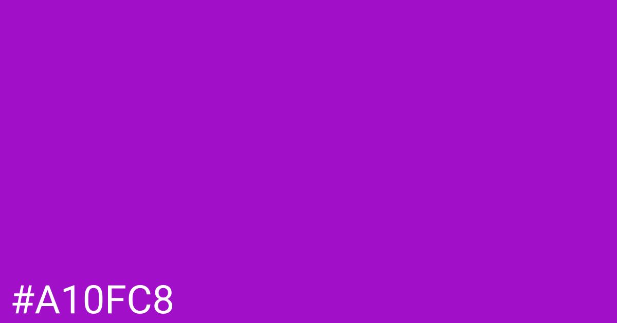 Hex color #a10fc8 graphic
