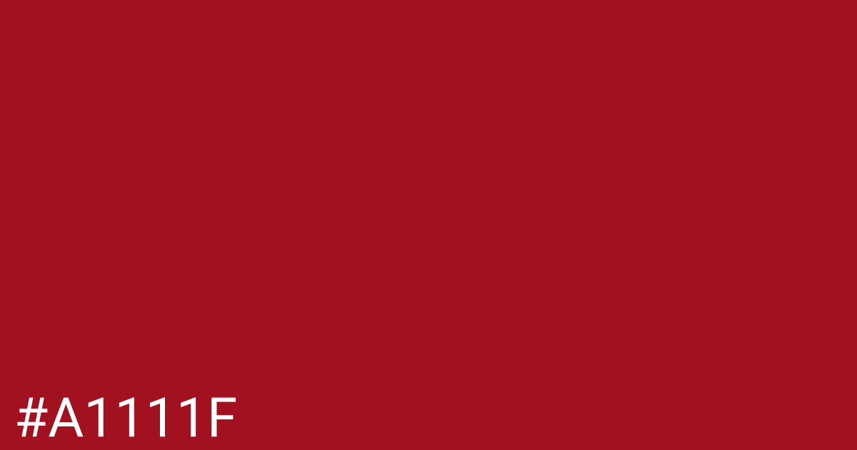 Hex color #a1111f graphic