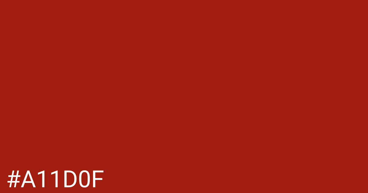 Hex color #a11d0f graphic