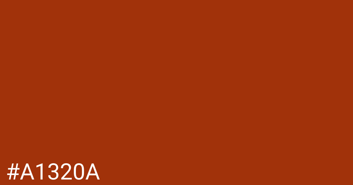 Hex color #a1320a graphic