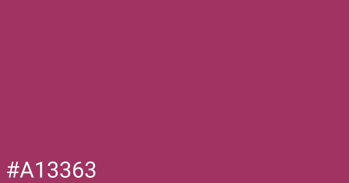 Hex color #a13363 graphic