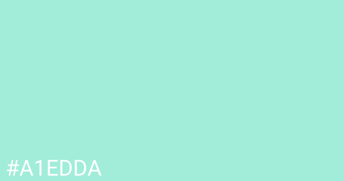 Hex color #a1edda graphic