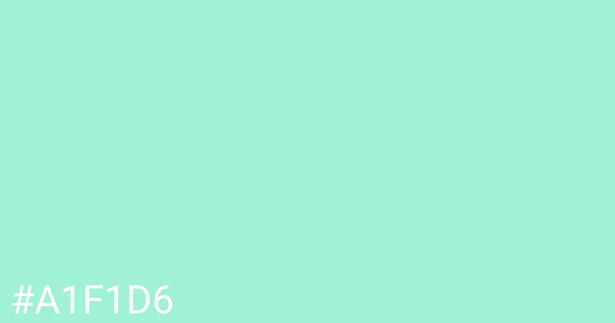 Hex color #a1f1d6 graphic