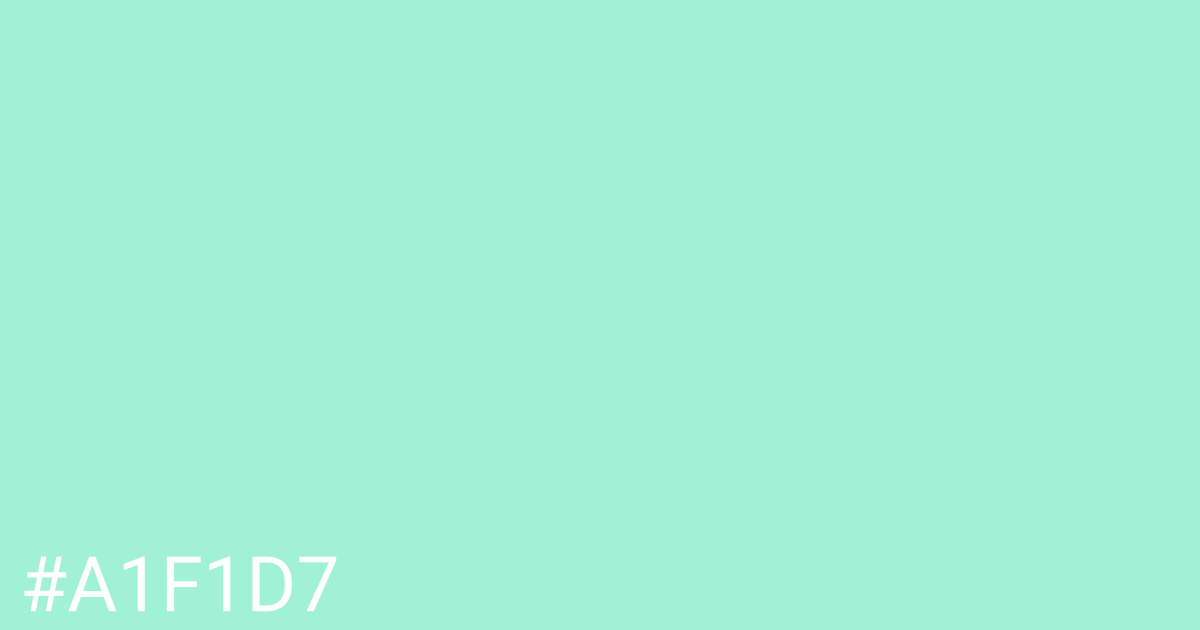 Hex color #a1f1d7 graphic