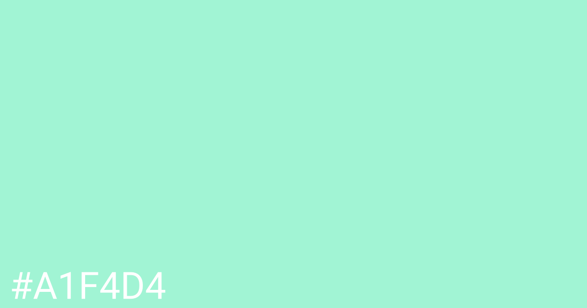 Hex color #a1f4d4 graphic