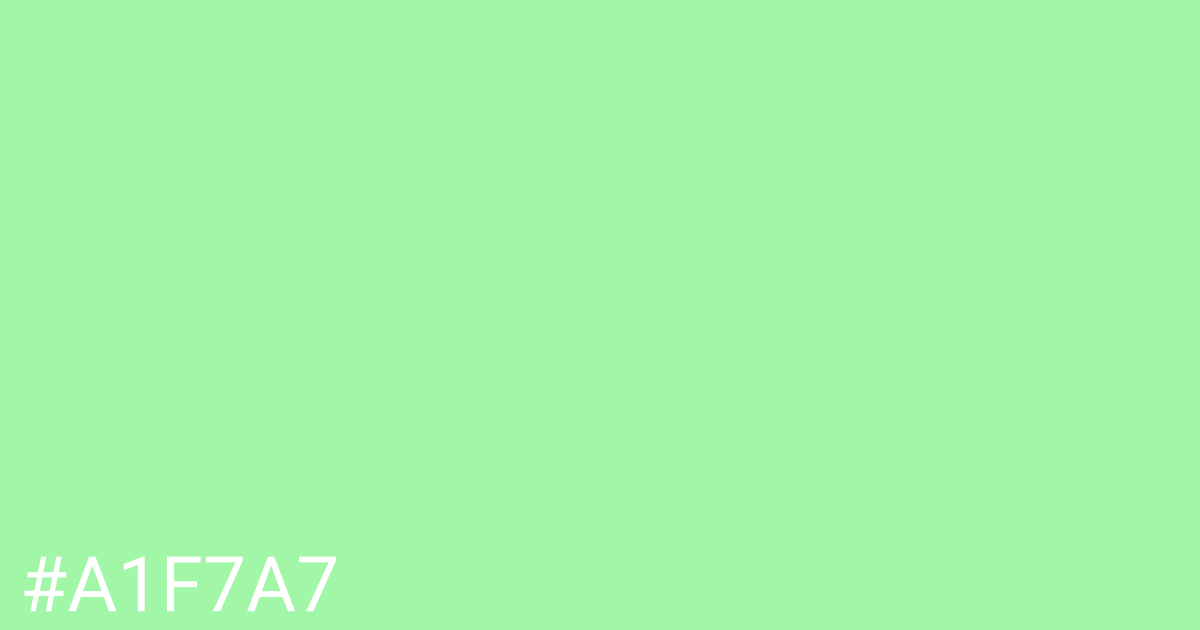 Hex color #a1f7a7 graphic