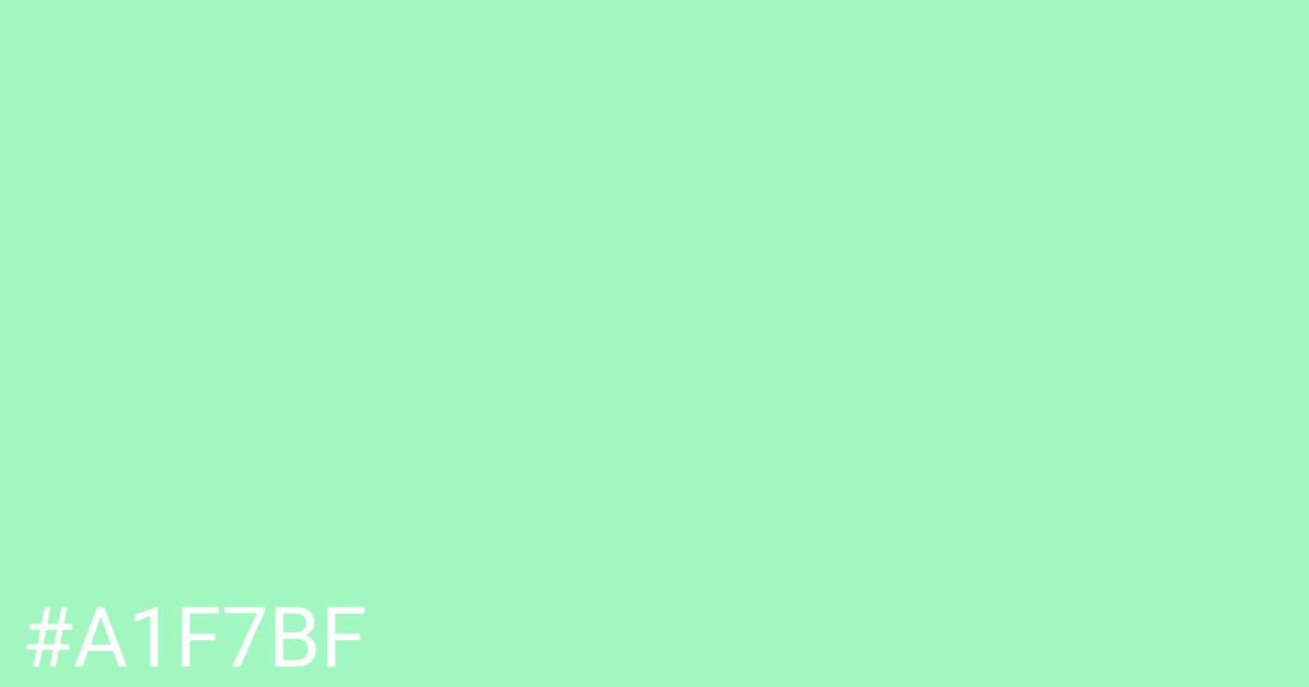 Hex color #a1f7bf graphic