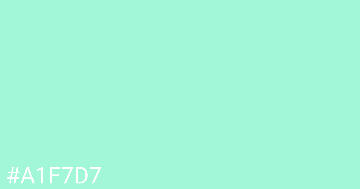 Hex color #a1f7d7 graphic