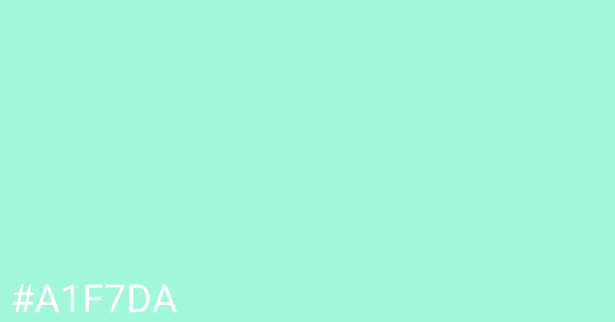 Hex color #a1f7da graphic