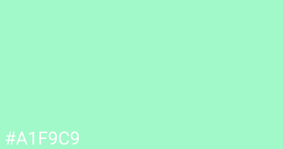 Hex color #a1f9c9 graphic