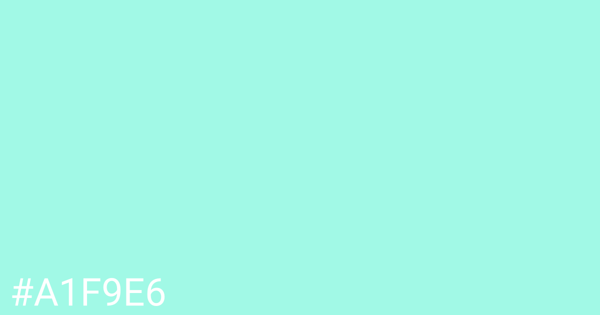 Hex color #a1f9e6 graphic