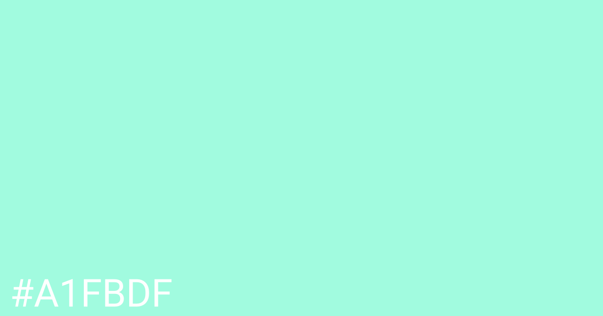 Hex color #a1fbdf graphic