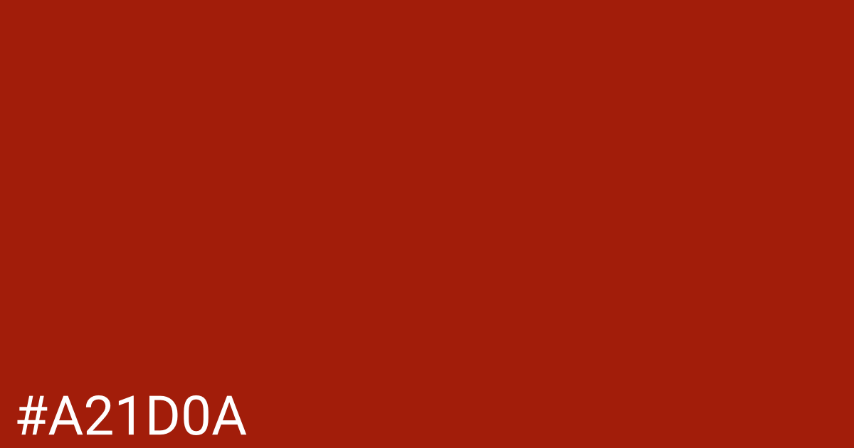 Hex color #a21d0a graphic