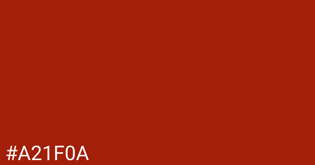 Hex color #a21f0a graphic