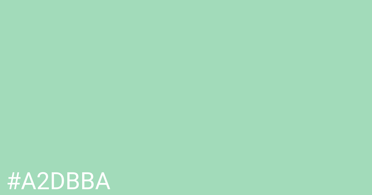 Hex color #a2dbba graphic