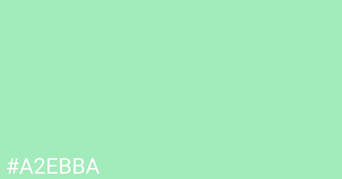 Hex color #a2ebba graphic