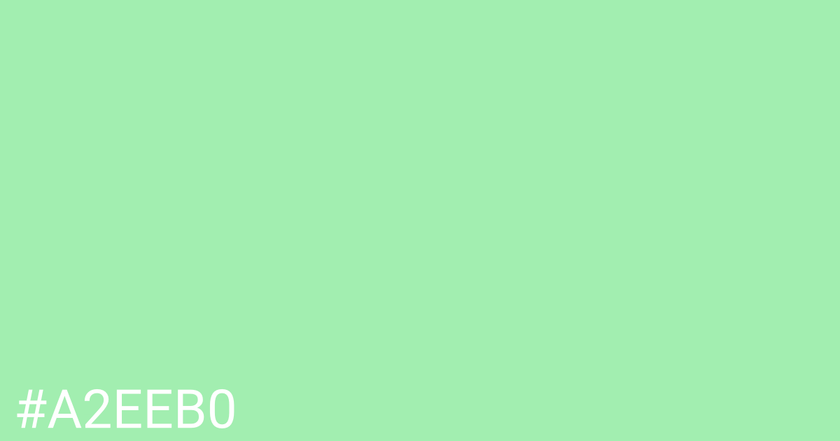 Hex color #a2eeb0 graphic