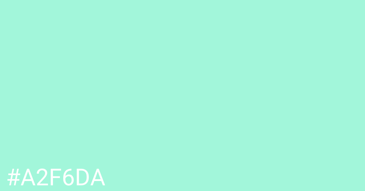 Hex color #a2f6da graphic