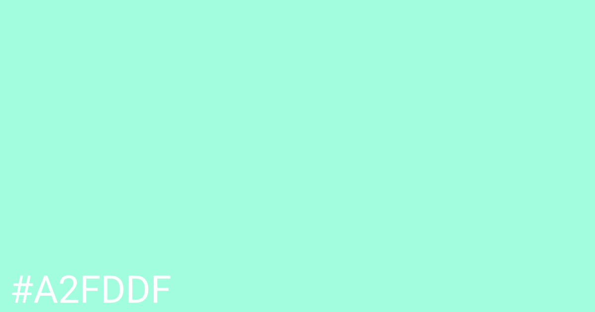 Hex color #a2fddf graphic