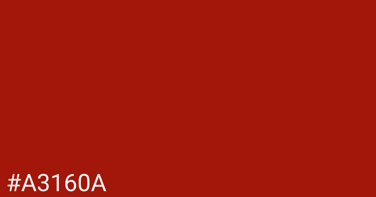 Hex color #a3160a graphic