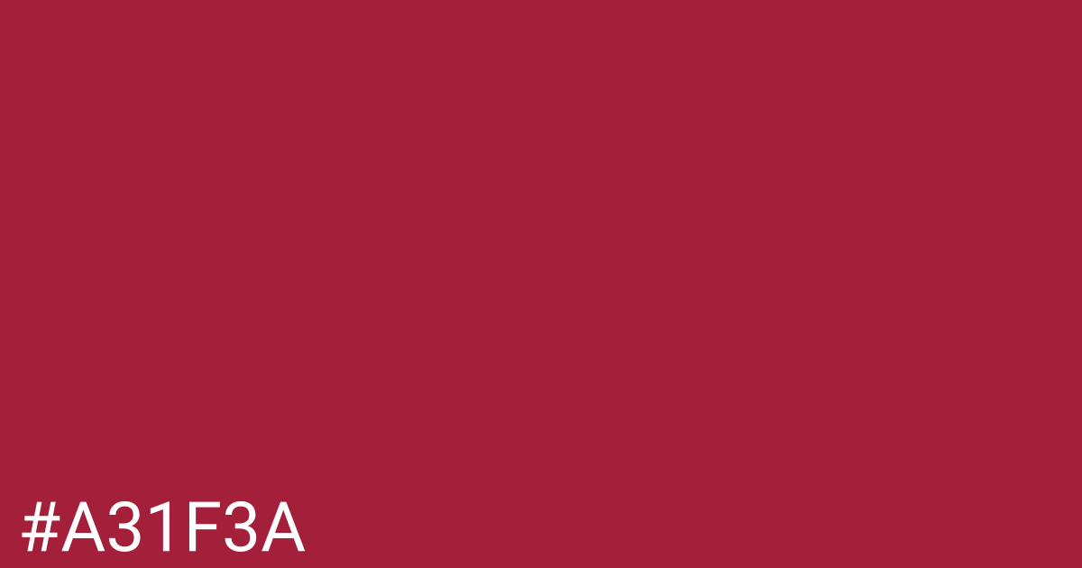 Hex color #a31f3a graphic