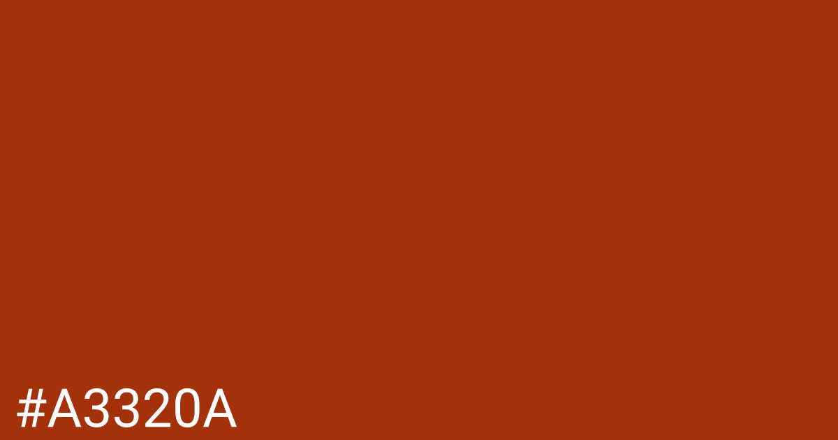 Hex color #a3320a graphic