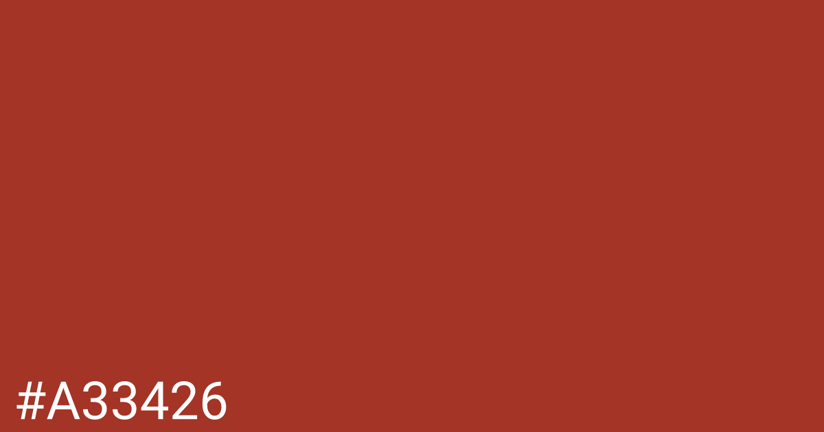 Hex color #a33426 graphic