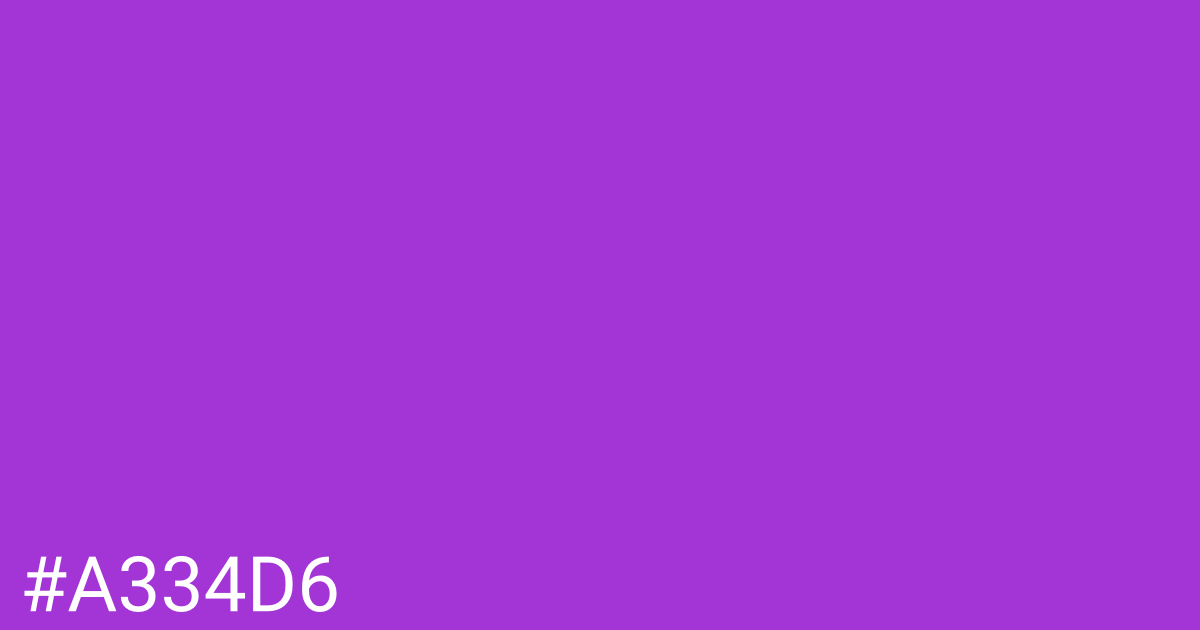 Hex color #a334d6 graphic