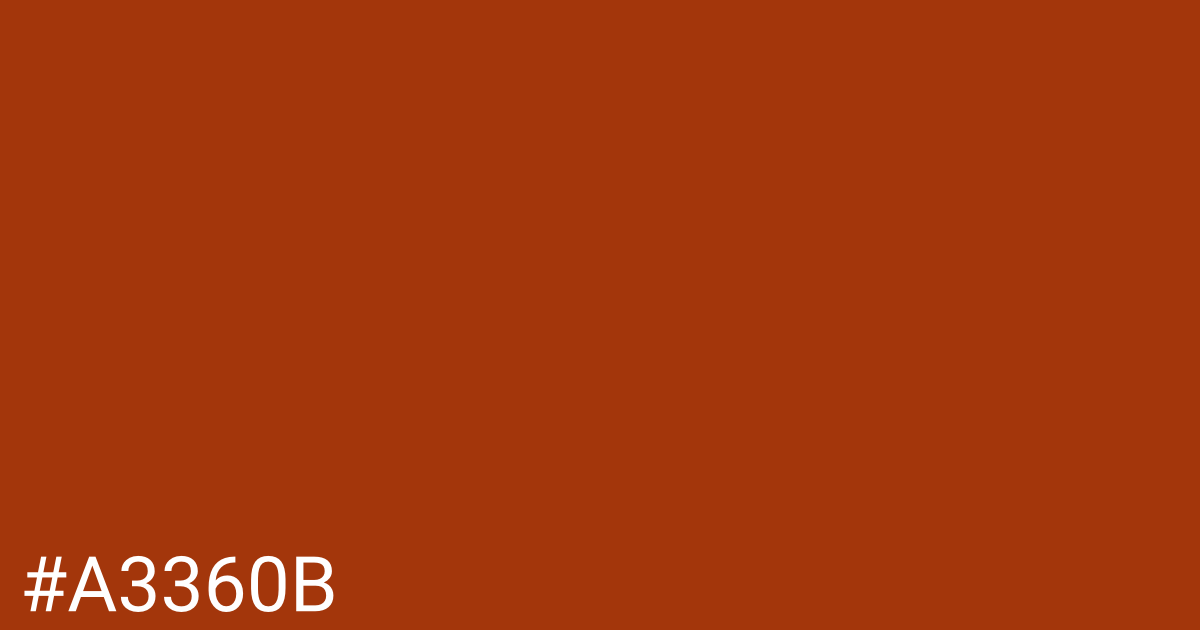 Hex color #a3360b graphic