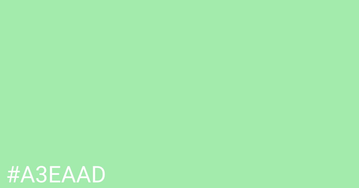 Hex color #a3eaad graphic
