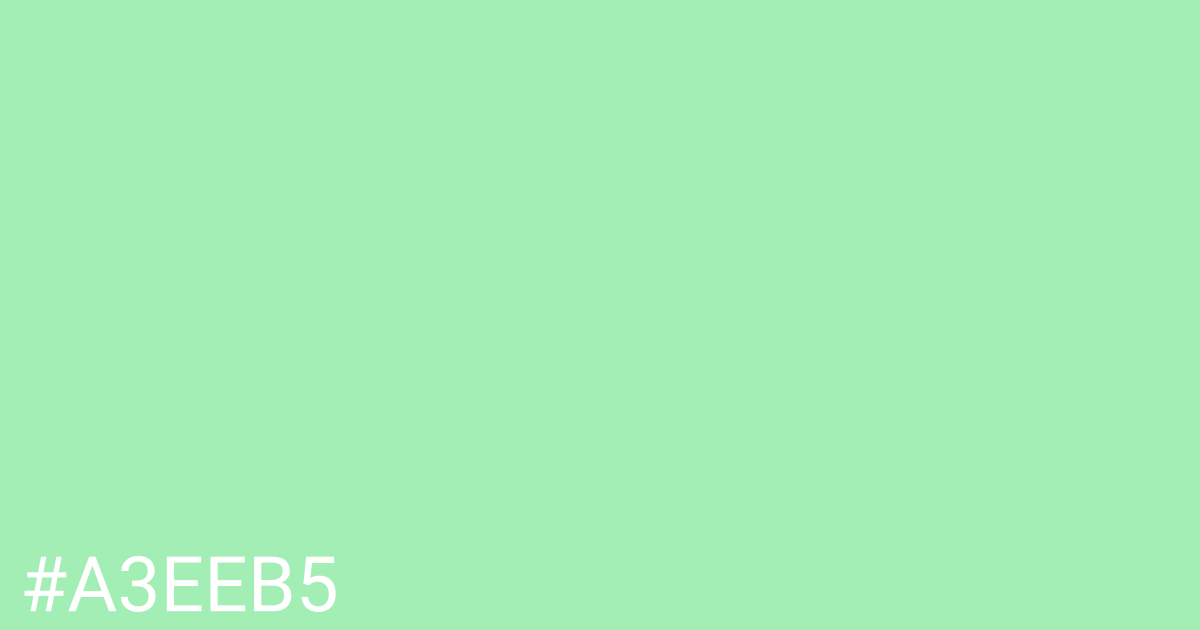 Hex color #a3eeb5 graphic