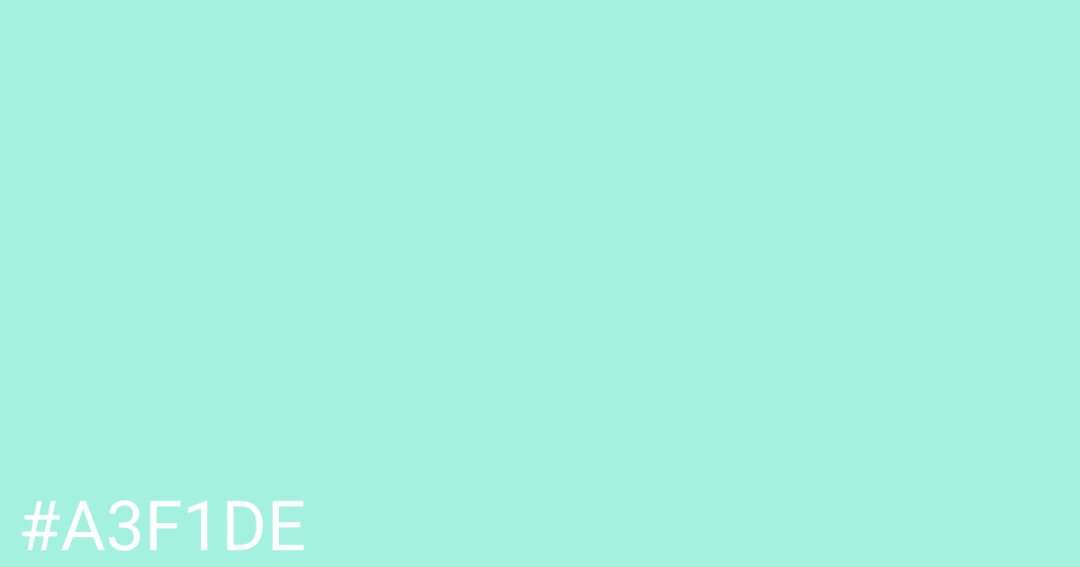 Hex color #a3f1de graphic