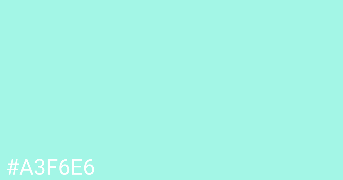 Hex color #a3f6e6 graphic