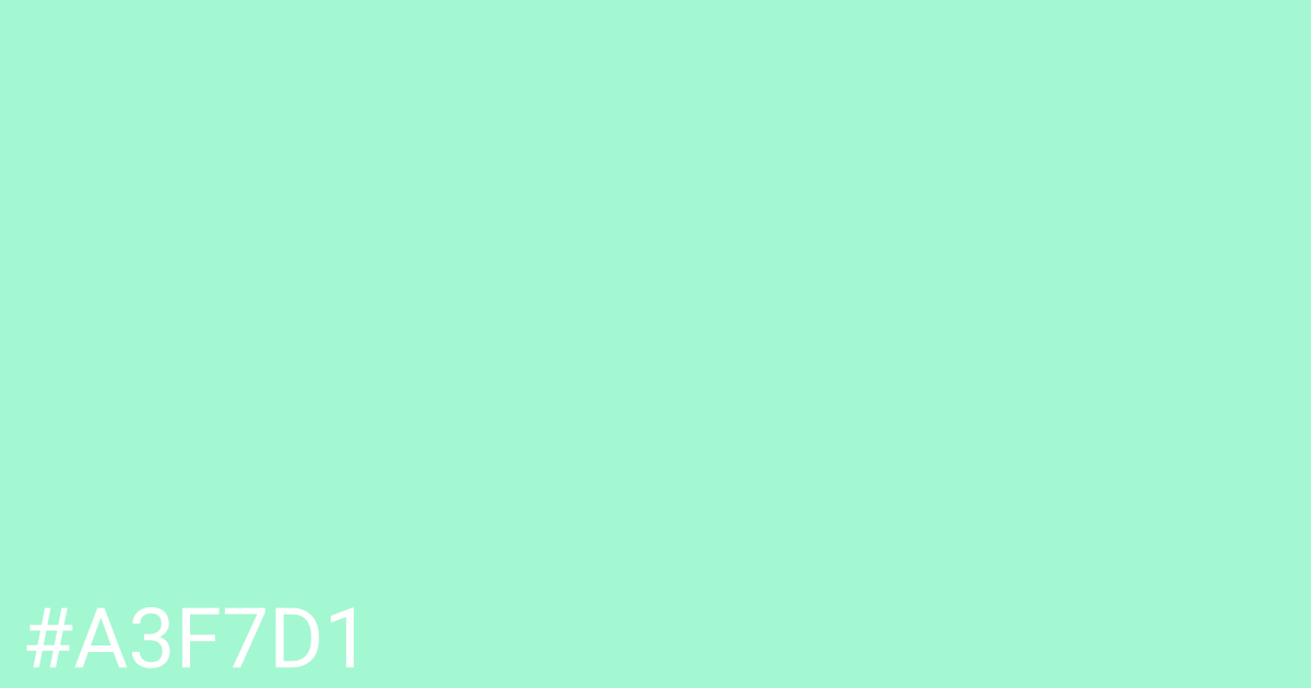 Hex color #a3f7d1 graphic