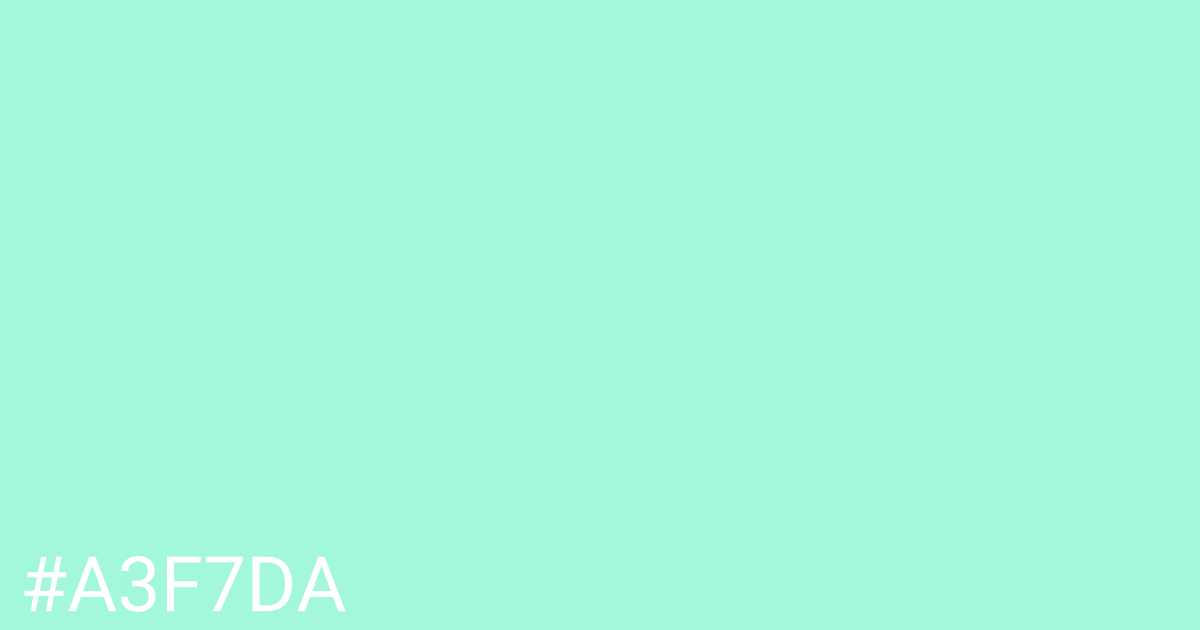 Hex color #a3f7da graphic