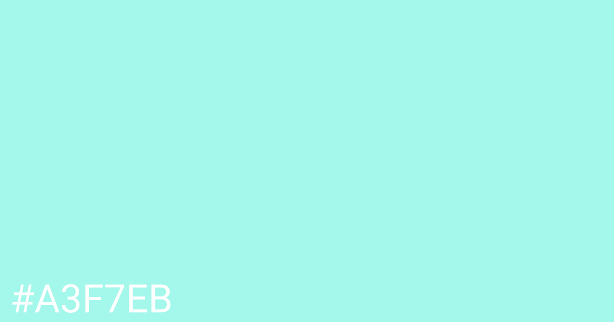 Hex color #a3f7eb graphic