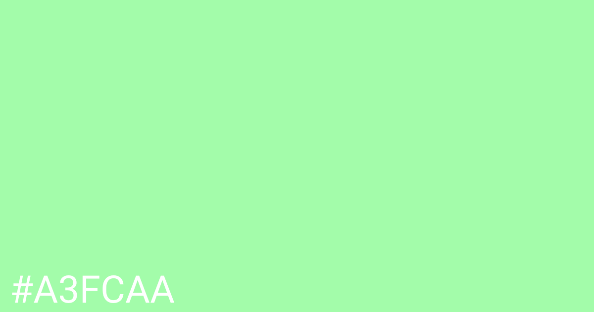 Hex color #a3fcaa graphic